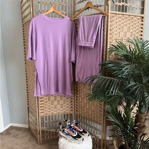 Dressed in LALA Lilac Ribbed Playsuit